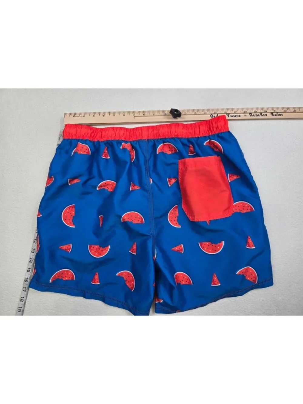 Celebrate Patriotic Mens Large Swim Trunks Watermelon Print